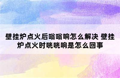 壁挂炉点火后嗡嗡响怎么解决 壁挂炉点火时咣咣响是怎么回事